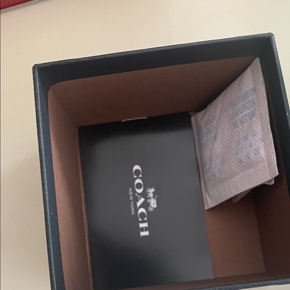 Coach Black Dial Leather Strap Watch with Gold Accents - Picture 9 of 10